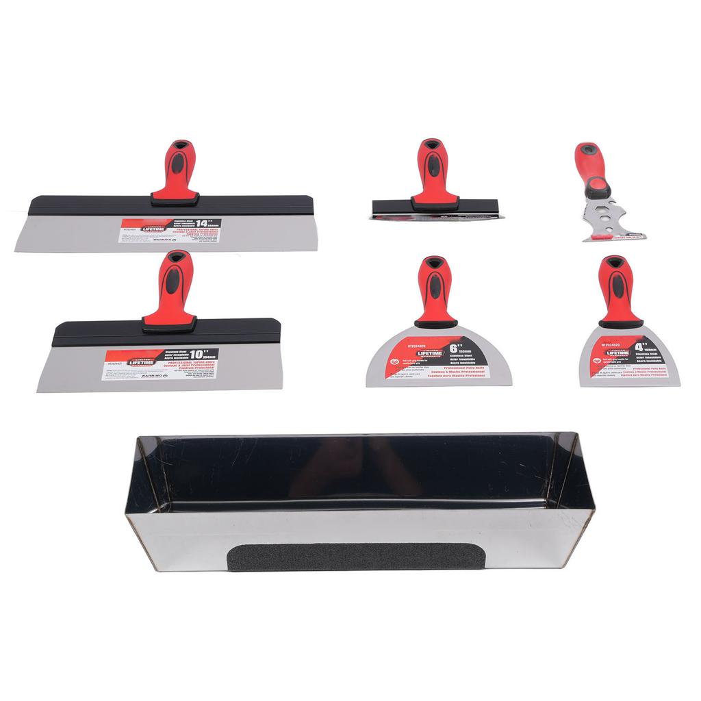 Drywall Finishing Hand Tool Kit Multifunctional Stainless Steel Drywall Mud Tools Set for