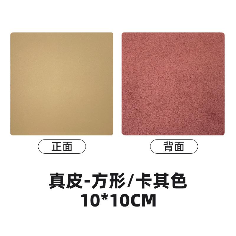 Round spot leather teacup mat can be ordered lOGO hand sewing with oil edge pu leather coaster thermal insulation mat wholesale