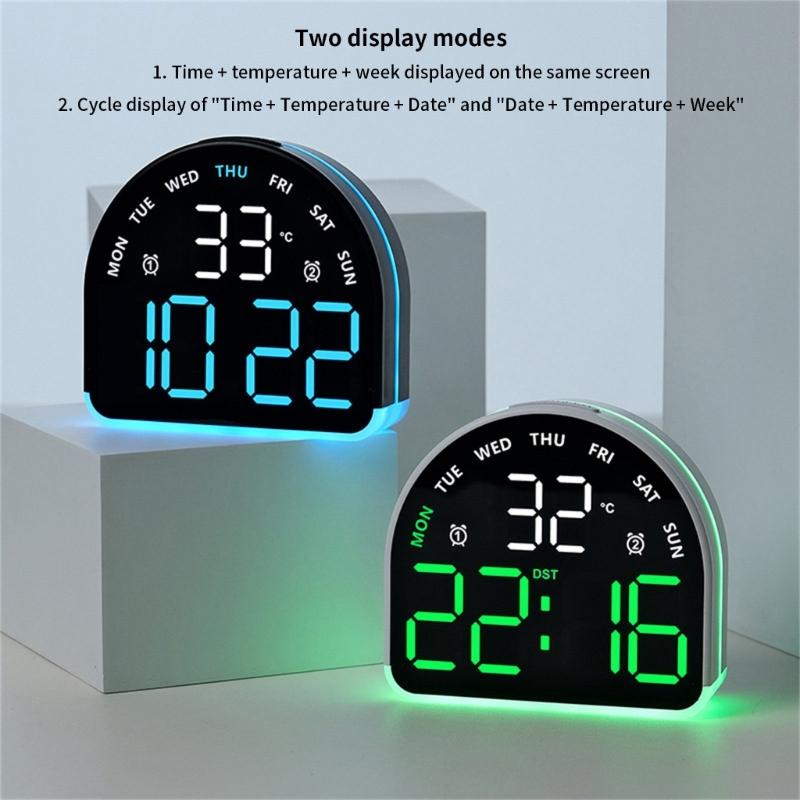 Digital Alarm Clock for Bedroom Desk Clock for Living Room Bedroom with Large Number,Dimmer,Loud Alarm Temperature