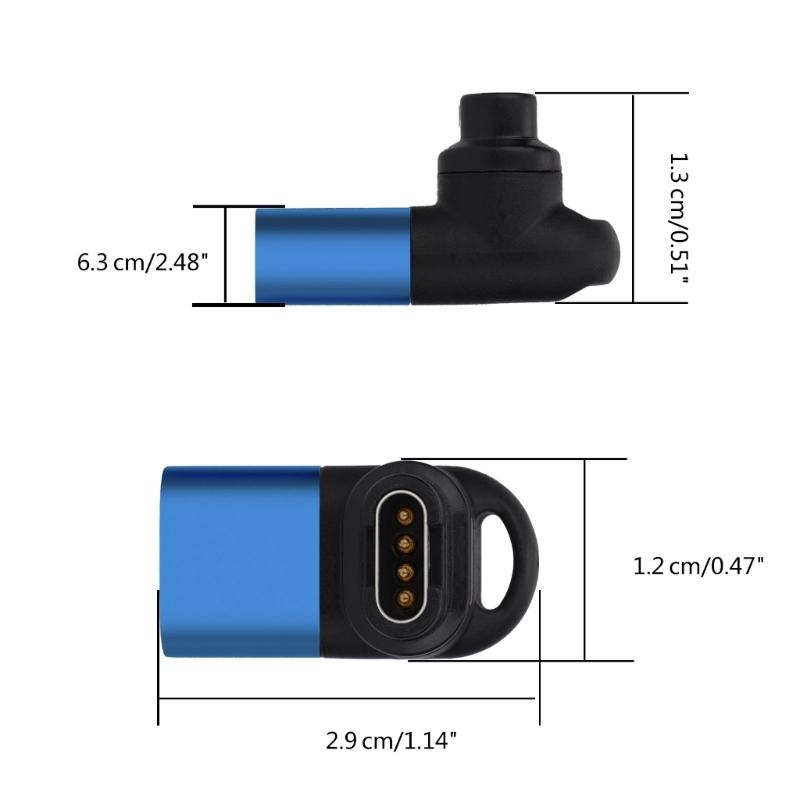Watch Charger Adapter USB Type C To 4pin Connector for Fenix 5/5S/6/6S/6X 90 Degree Right Angle Charging Converter
