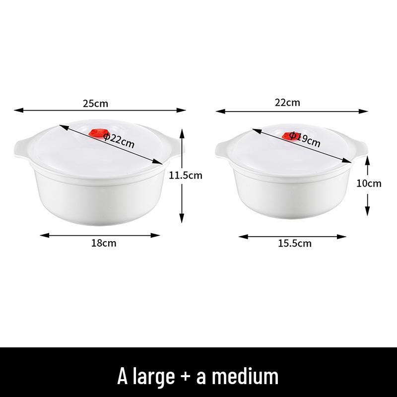 Round High-Temperature Resistant Microwave Lunch Bowl with Lid
