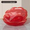 HANDUNYOU Festive Red Lotus Ceramic Fruit Plate
