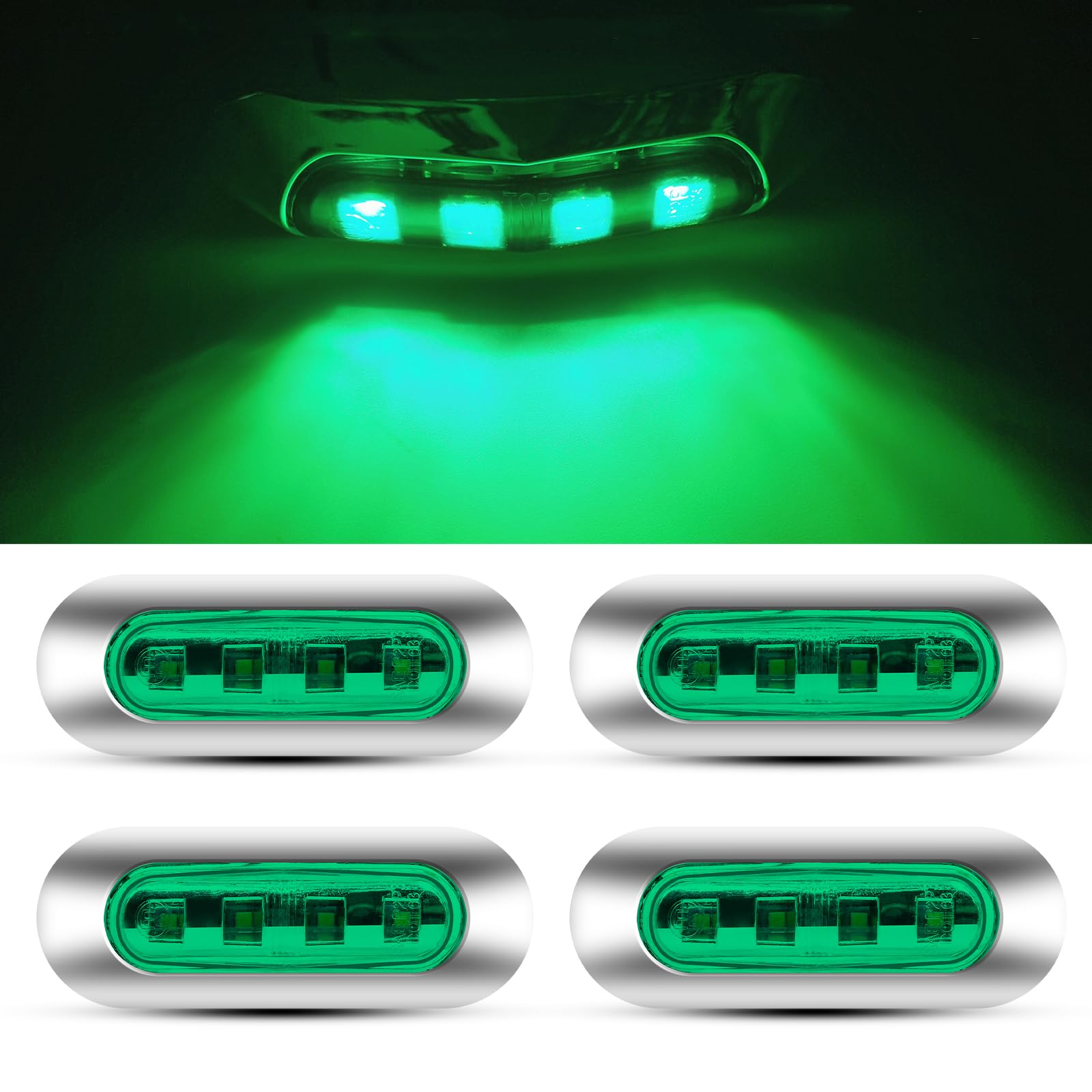 

LED Side Marker Light, 4-LED Side Lamp, 12V 24V High