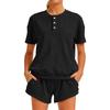 Women's Relaxed Loungewear Set: Short-sleeve Hoodie Paired With High-waisted Shorts, Two-piece Casual Outfit