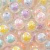 50Pcs Acrylic Beads Coated Colored Loose Round Beads For Jewelry Making DIY Necklace Accessories