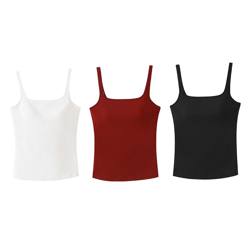 Women's Padded One-Piece Vest, No-Cup, Non-Removable, High-End Tube Top Suspenders for Inner or Outer Wear
