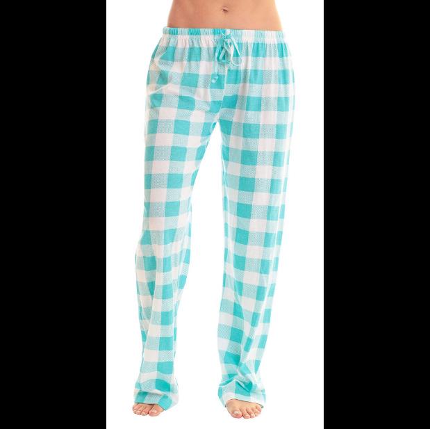 Women's Plaid Pajama Pants - Comfortable Elastic Waist Sleep Bottoms with Drawstring