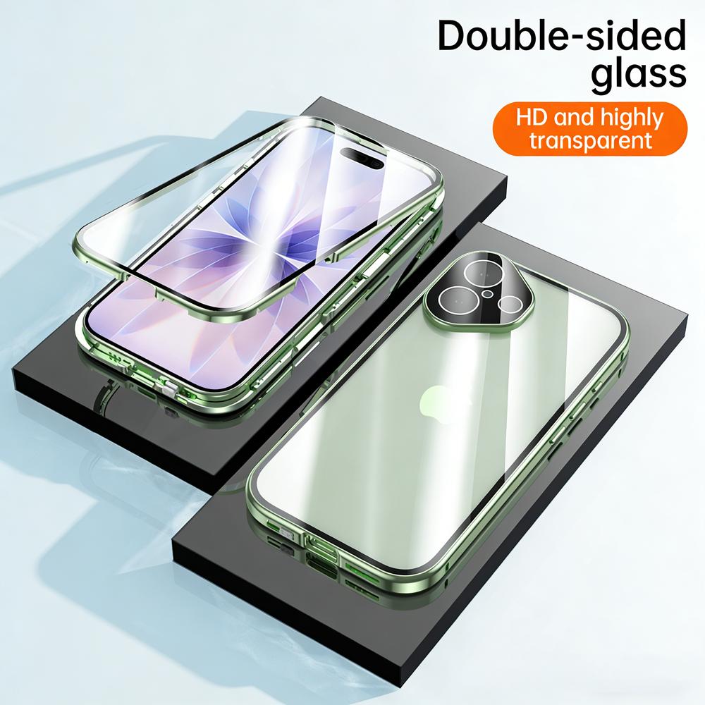 For Samsung Galaxy S26 S25 S24 S23 S22 Ultra Plus Case Metal Alloy Magnetic 360° Full Surround Screen HD Tempered Glass Protection Cover