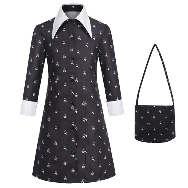 

The Addams Family Wednesday Black Dress Cosplay Costume for Children & Adults Child 110cm