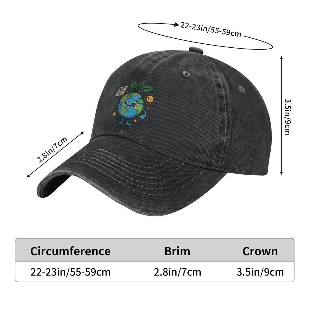 Planet Earth Saying Happy Earth Day  Baseball Caps Vintage Distressed Denim  Sun Cap Unisex Outdoor Summer Adjustable Hats Cap