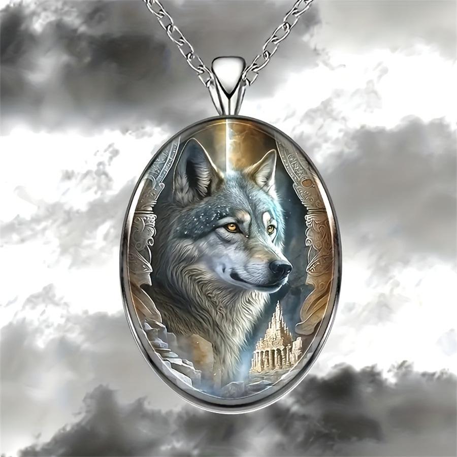 Hänge Unikt Djur Vargmönster Halsband