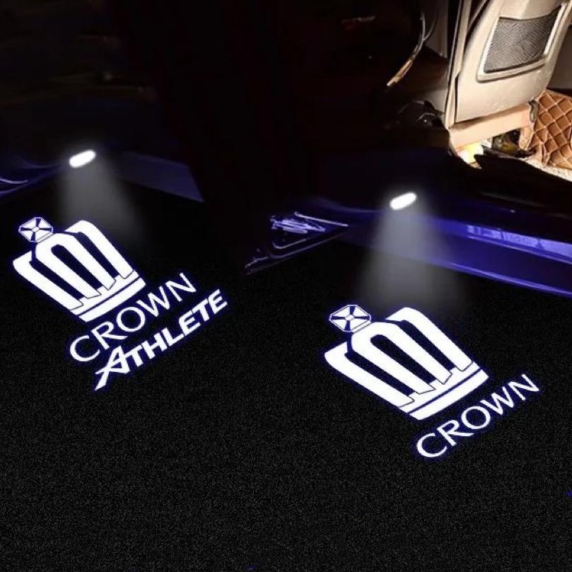 2pcs car led Door Welcome Lights Logo project Lamp Auto Accessories For Toyota Crown S170 S180 S200 S210 Royal Majesta Athlete