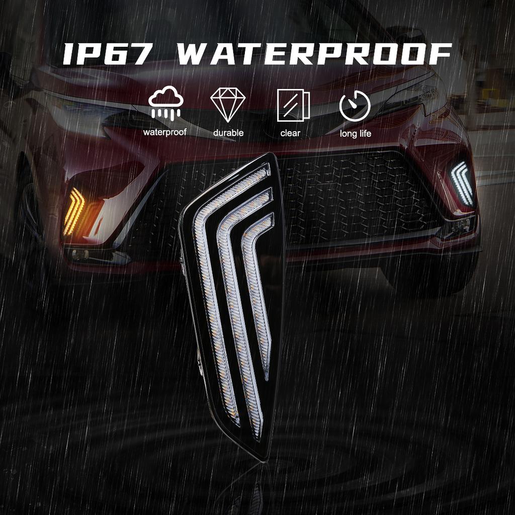 LED DRL For Toyota Sienna 2025 Daytime Running Lights Start-Up Animation Front Bumper Driving Lamps White Yellow Car Accessories