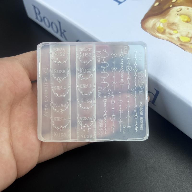 3D Butterfly Flower Silicone Nail Mold Sweet Bow Bead Chain Transparent Nails Templates DIY Nail Art Decor Manicure Design Tools