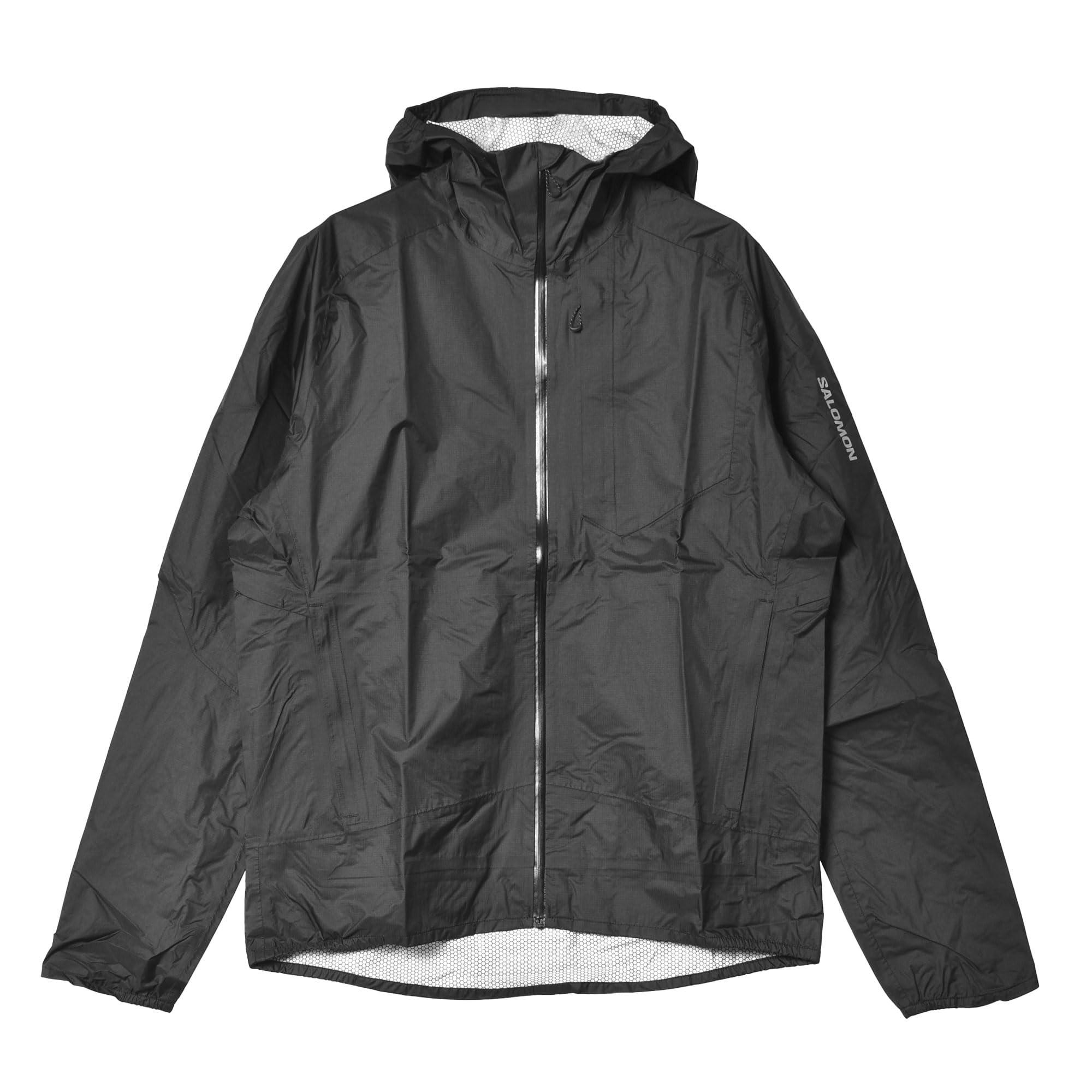 

Salomon Casual Loose Fit Hooded Zip Letter Print Jacket Men jackets Black LC2134800 M