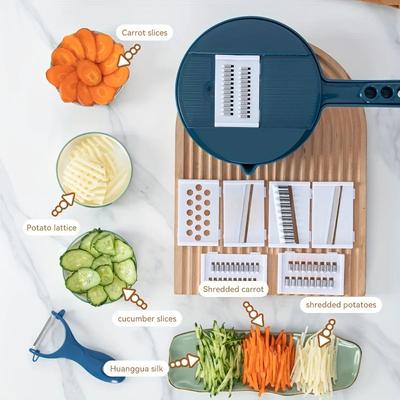 9-in-1 Multifunctional Vegetable Chopper, Carrot and Potato Manual Shredding and Slicing Machine, Radish Chopper, Kitchen Tool