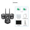 Triple-Screen 360° Wireless Solar Surveillance Camera with Tri-Lens Integration.