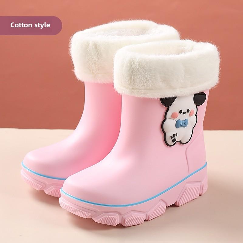 Dětské zimní holínky s velvetovou podšívkou 2023 - Hřejivé, nepromokavé boty pro chlapce a dívky, Velikosti pro žáky základních škol