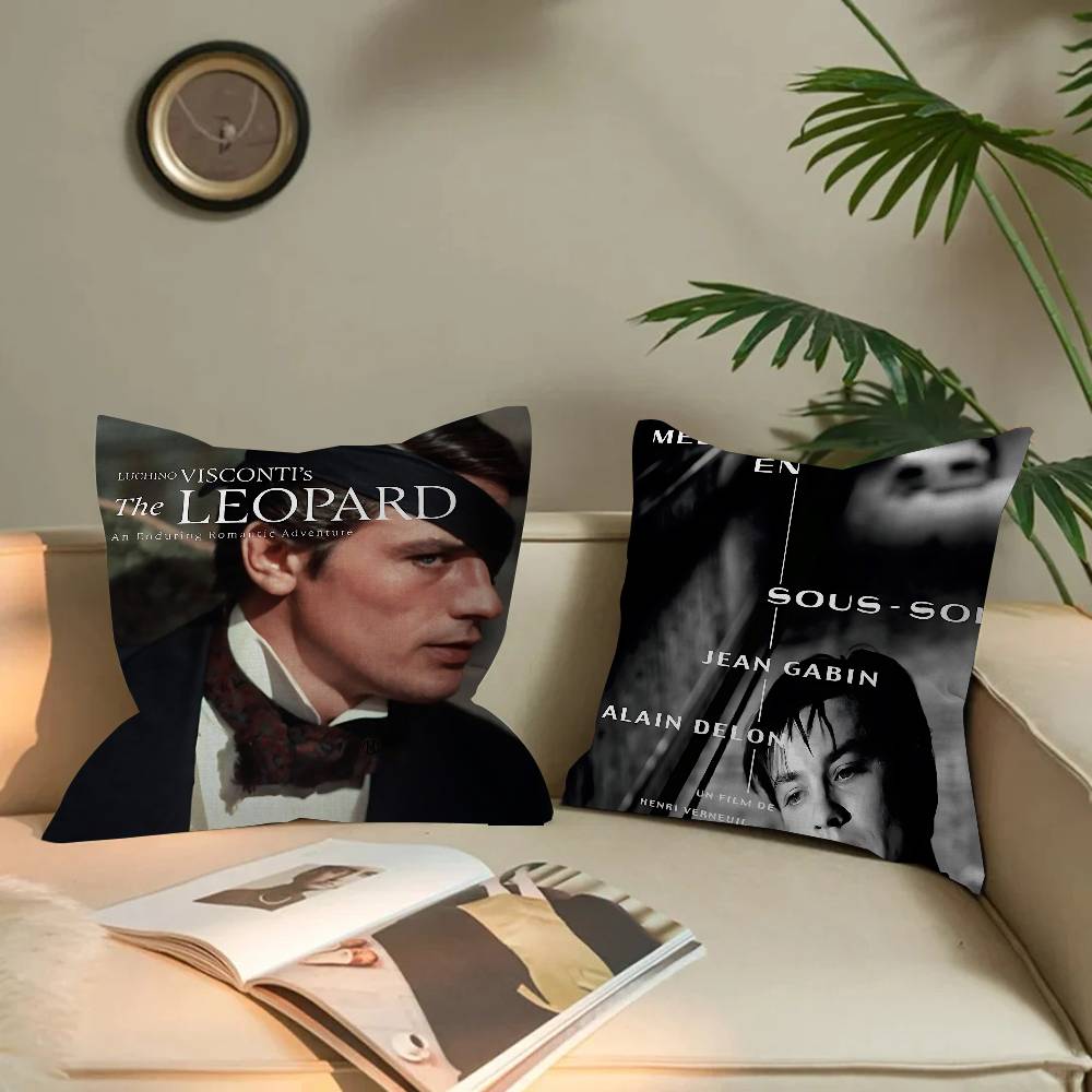 Famous Movie Star Alain Delon Decorative Room Aesthetics Pillow Case Home Decor Bedroom Sofa Bed Couch Pillow Cover 45X45