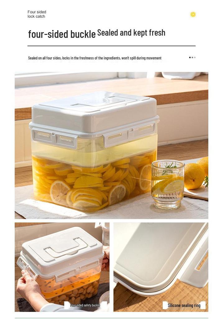Transparent Korean Kimchi Pickling Crock with Inner Press-Seal Lid