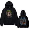 European Size Oversized Hoodie with Gold Rap Pattern