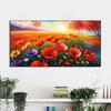 Summer Wild Poppies Canvas Painting Red Poppies Flowers Posters and Prints Landscape Tree Wall Art for Living Room No Frame