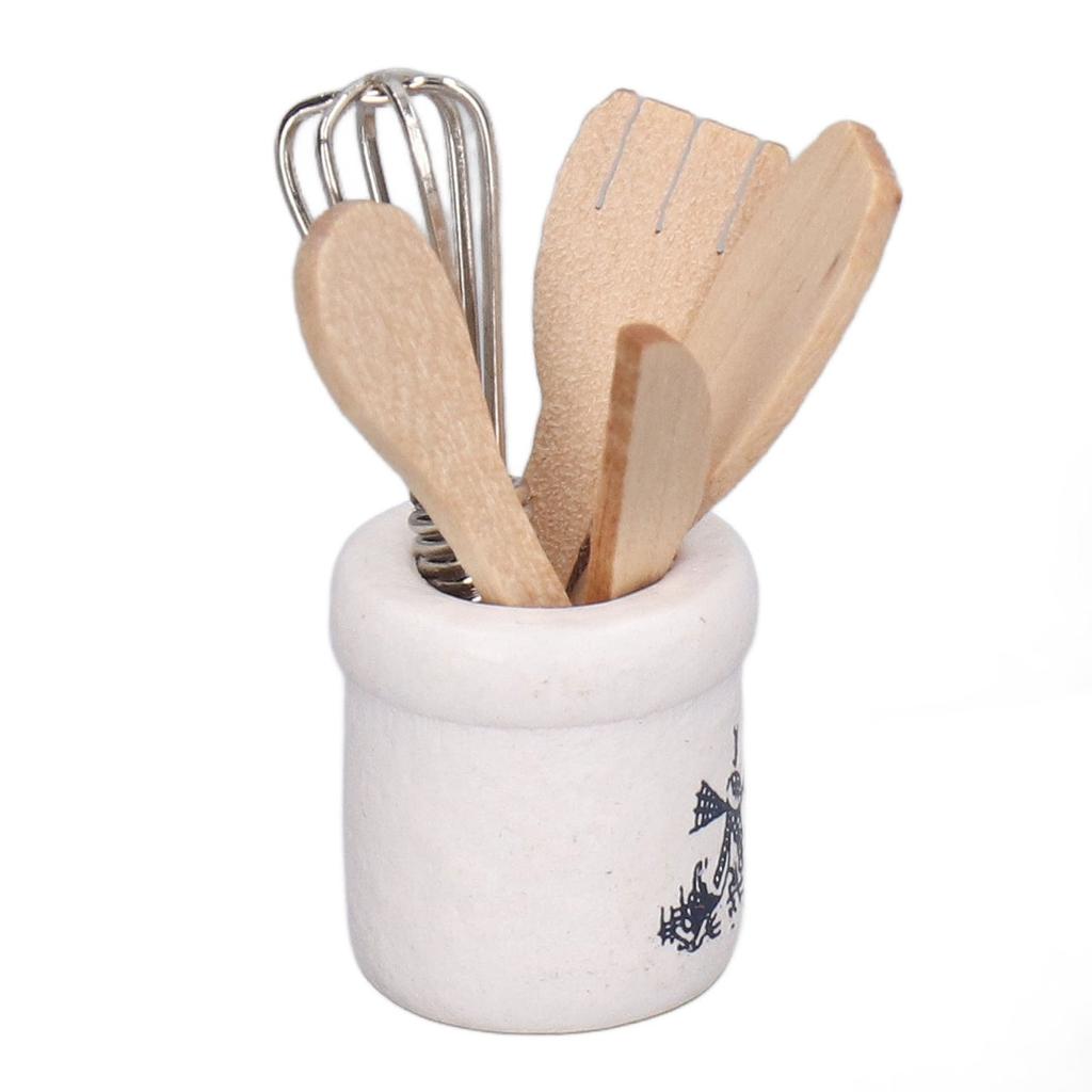 5 sztuk 1:Miniatury w skali 1/12 Akcesoria kuchenne do domku dla lalek Ubijak do jaj Nóż Widelec Łyżka Dekoracja kuchni