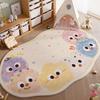 Bow Pattern Rugs for Bedroom Thick Plush Study Floor Mat Irregular Shape Living Room Decoration Carpet Fluffy Soft Cloakroom Rug