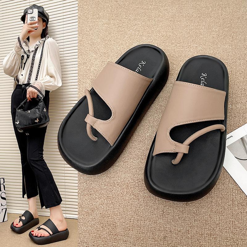 French set of toe cool slippers women's summer wear new high-end casual flip-flops simple with skirt cool slippers