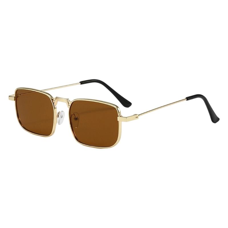 Retro Steamspunk Square Sunglasses Metal Frame Unisex Comfortable Daily Wear Sun Glasses Suitable for Driving Travel