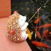 Funny Hedgehog Fishing Ornament Cute Hedgehog Statue Creative Mini Hedgehog Figurine  Aquarium