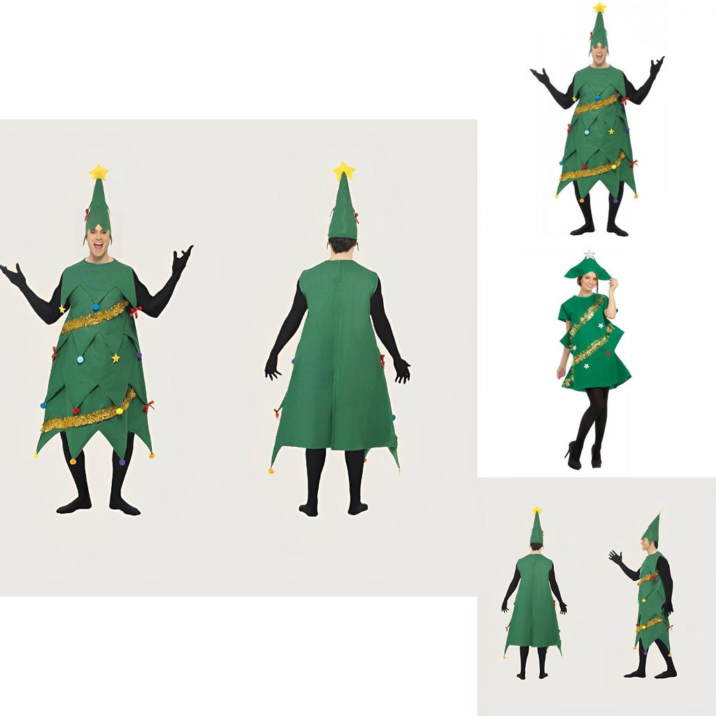 Festive Christmas Tree Dress-up Costume For Grownups Pictures Performances Gifts