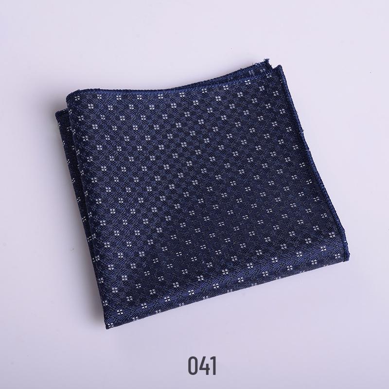 Men's British Pattern Pocket Square - Suit Wedding Banquet Accessory, Polyester Cotton Handkerchief.