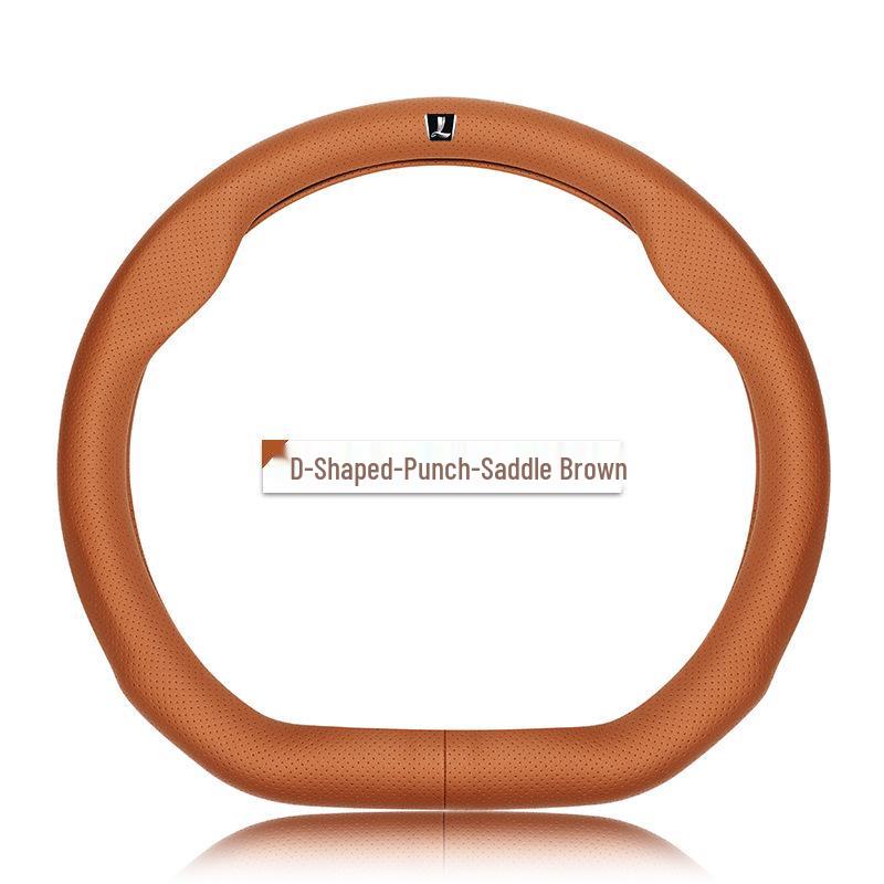 Genuine Leather Luxgen Steering Wheel Cover - Universal Fit for U6, Big 7, S5, U5, 7MPV, Na 5, Rui 3 Models
