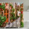Pattern Landscape Bathroom Shower Curtain Waterproof Hook Bath Accessories Decor