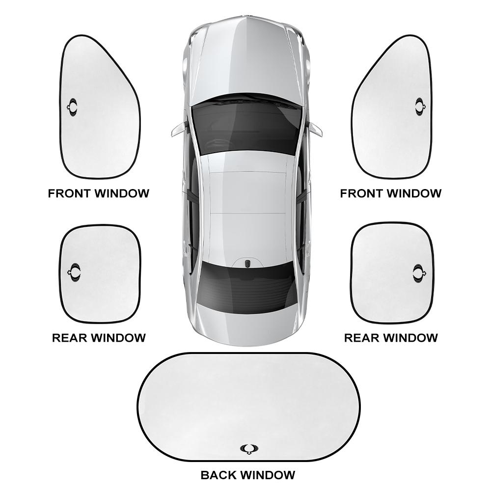 5PCS Car Window Sunshade Cover Folded Sunshield Auto Interior Accessories For Ssangyong Korando Kyron Musso Rexton Tivoli Actyon