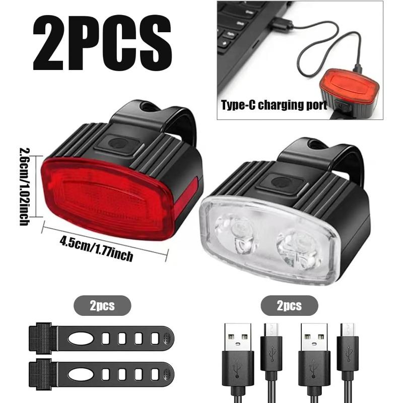 Cycling Bicycle Front Rear Light Set Bike USB Charge Headlight Light Waterproof MTB Waterproof Taillight LED Lantern Bike Parts