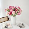 Pall Paeonia Lactiflora Fake Flower Bouquet Used Flocking For Wedding Decor