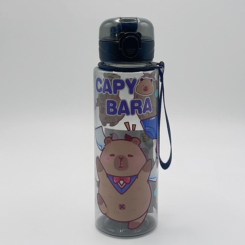 Travel-Perfect 700ML Capybara Outdoor Water Bottle with Straw, 1pc Spillproof Sport Drink Container