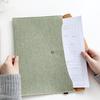 File Bag Pure Color Imitation Linen Folder Office File Bag