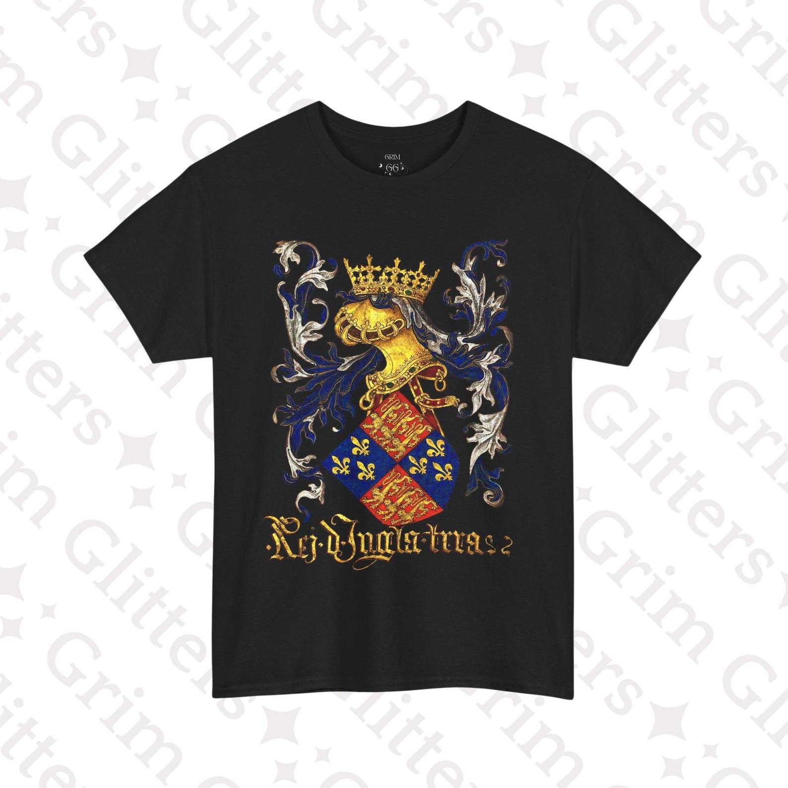 King of England Heraldry T-Shirt: Medieval Royal Arms, English Heraldry S