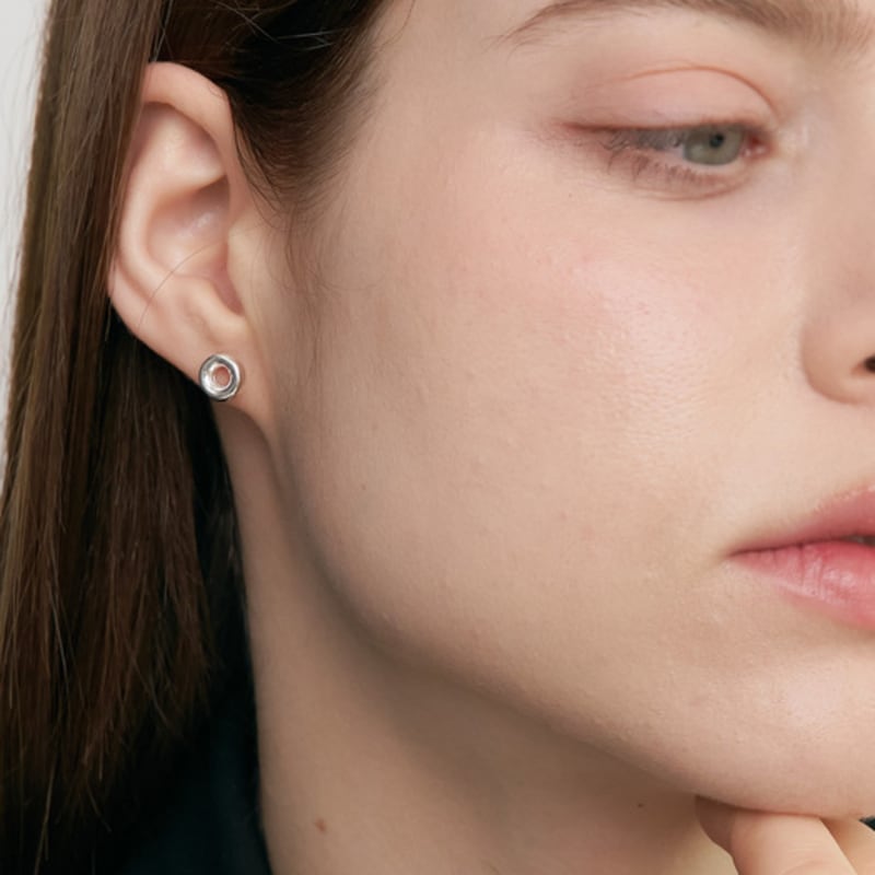 UNI.J [Cotidiano]Circle Silver Earring Ie401