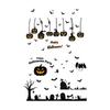 Reusable Halloween Window Sticker Bat And Pumpkin Design Static Adhesive Decal Clings Decors For Indoor and Outdoor Use