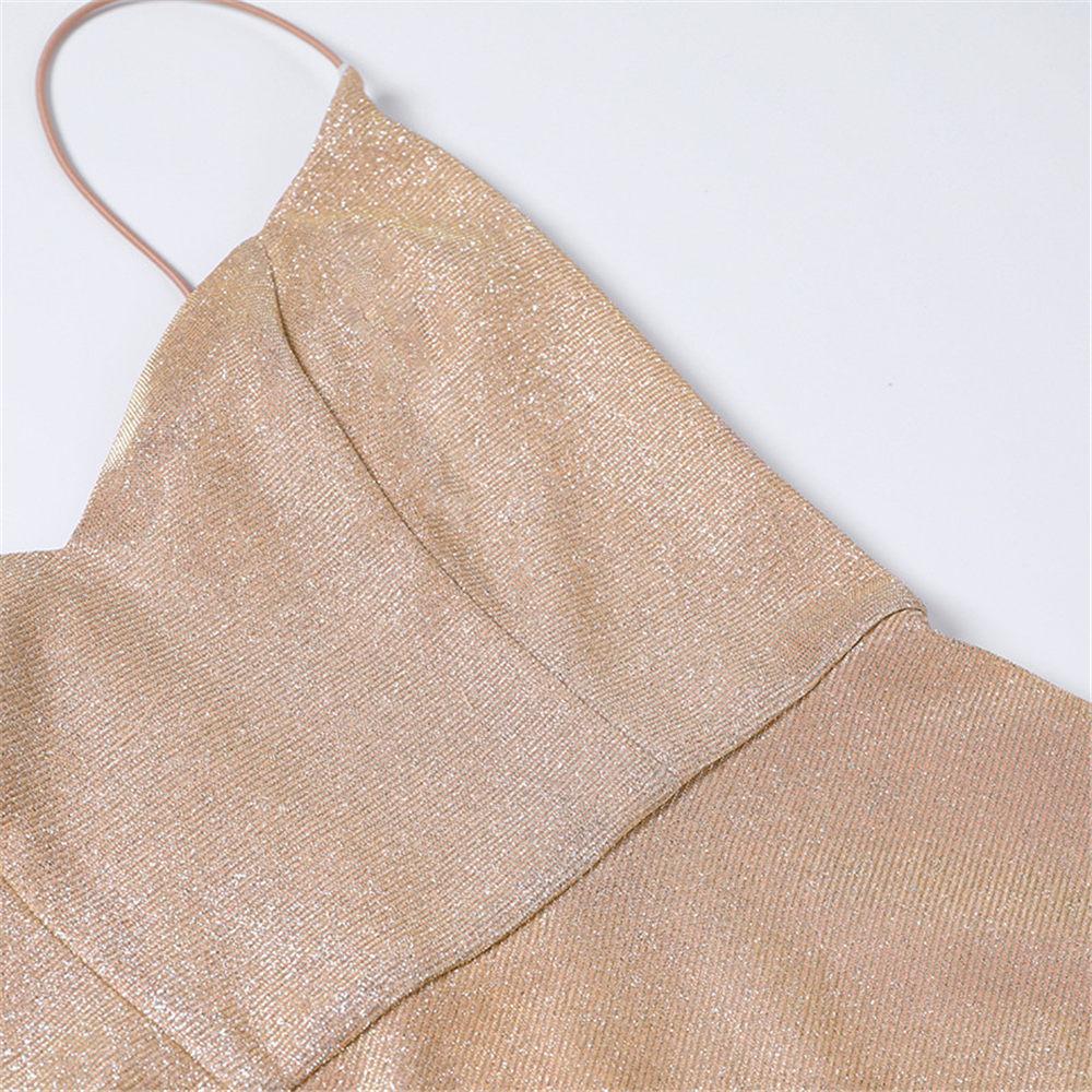 Women Sexy Glitter Sequins Dress Elegant High Slit Spaghetti Straps Bridesmaid Dress for Party Gown Evening Prom