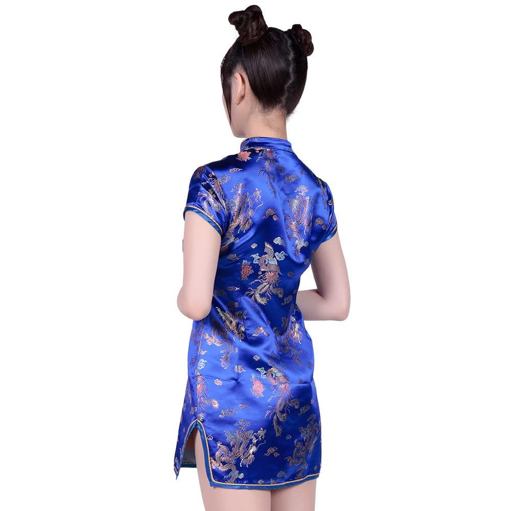 Be With Women's Aggressive Cheongsam Blue Cosplay Costume, Size M