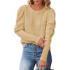 Womens Pullover Casual Knit Sweaters  Long Sleeve Crewneck Sweater Tops