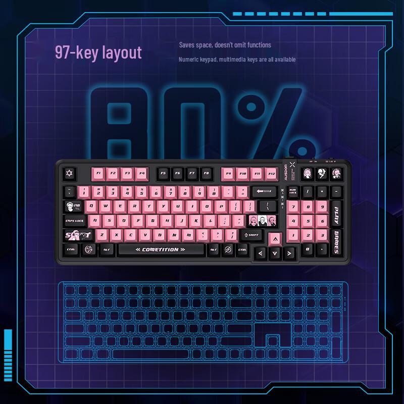 AUSDOM 98Pro Tri-Mode Custom Mechanical Keyboard