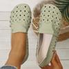 Fashion Concise Solid Hollow Flat Shoes for Women Summer Comfortable Shallow Women's Flat Shoes Slip On Walking Woman Flats Shoes