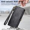 For Honor 200 Lite Phone Case Geometry Imprint Leather Zipper Wallet Stand Cover