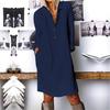 Fashion Casual Simple Long Sleeved Women Dress Spring Summer Plus Size Office Party Elegant Loose Solid Color Dresses Female Buttons Women's Clothing